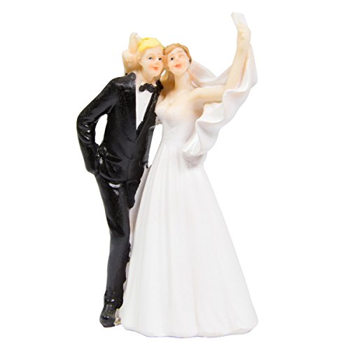 Folat 21283 - Hochzeitstorte Topper Figur Selfie Paar - ca. 11 cm hoch von Folat