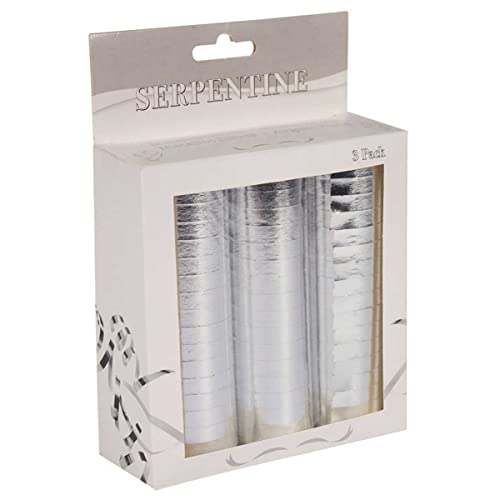 Folat NEU Luftschlangen, 3er Pack, Metallic Silber Folat NEU Luftschlangen, 3er Pack, Metallic Silber von Folat
