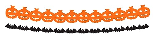 Folat 23863 - Happy Halloween Booo! - Halloween Dekoration Papiergirlande Figuren Kürbis Fledermaus Schwarz, Orange fur Halloween Party Deko Kinder Folat 23863 - Happy Halloween Booo! - Halloween Dekoration Papiergirlande Figuren Kürbis Fledermaus Schwarz, Orange fur Halloween Party Deko Kinder von Folat