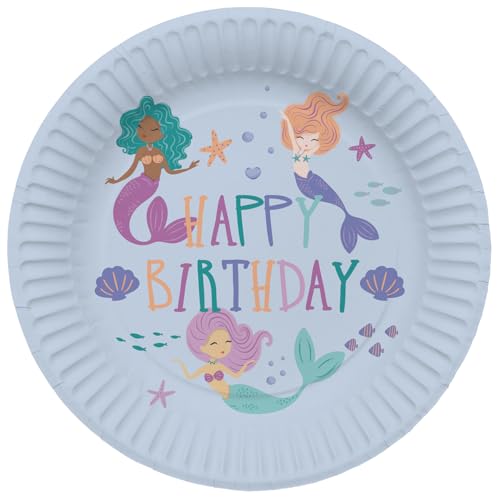 Folat 23927 Meerjungfrau Geburtstag Deko Blau mit Irisierende Glitzer - Teller - Mermaid Magic - 23 cm - 8 Stück - Nixe Partygeschirr für Meerjungfrauparty Folat 23927 Meerjungfrau Geburtstag Deko Blau mit Irisierende Glitzer - Teller - Mermaid Magic - 23 cm - 8 Stück - Nixe Partygeschirr für Meerjungfrauparty von Folat
