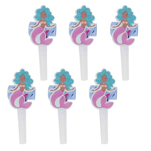 Folat 23934 Meerjungfrau Geburtstag Deko Blau mit Irisierende Glitzer - Luftrüssel - Mermaid Magic - 6 Stück - Nixe Dekoration für Meerjungfrauparty von Folat