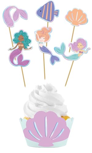 Folat 23937 Meerjungfrau Geburtstag Deko Blau mit Irisierende Glitzer - Cupcake Deko-Set - Mermaid Magic - 6 Sets - Nixe Dekoration für Meerjungfrauparty Folat 23937 Meerjungfrau Geburtstag Deko Blau mit Irisierende Glitzer - Cupcake Deko-Set - Mermaid Magic - 6 Sets - Nixe Dekoration für Meerjungfrauparty von Folat