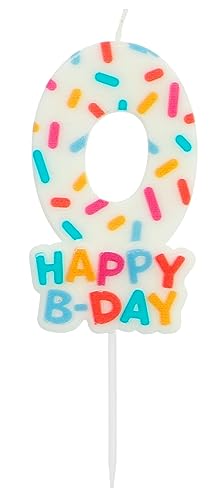 Folat 24110 Kuchen Kerze Cozy Sprinkles Ziffer/Zahl 0-7 cm Geburtstagskerzen für Geburtstag, Geburtstagsdeko, für Kinder Partys, Hochzeiten, Firmenfeiern, Jubiläen, Mehrfarbig, 7 cm von Folat