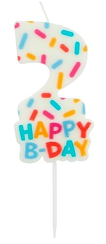 Folat 24112 Kuchen Kerze Cozy Sprinkles Ziffer/Zahl 2-7 cm Geburtstagskerzen für Geburtstag, Geburtstagsdeko, für Kinder Partys, Hochzeiten, Firmenfeiern, Jubiläen, Mehrfarbig, 7 cm von Folat