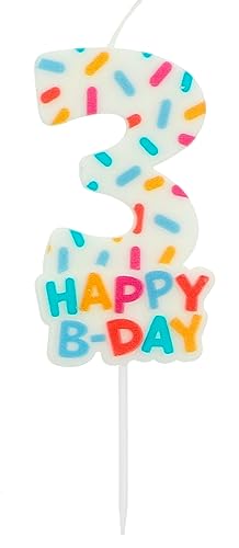 Folat 24113 Kuchen Kerze Cozy Sprinkles Ziffer/Zahl 3-7 cm Geburtstagskerzen für Geburtstag, Geburtstagsdeko, für Kinder Partys, Hochzeiten, Firmenfeiern, Jubiläen, Mehrfarbig, 7 cm von Folat
