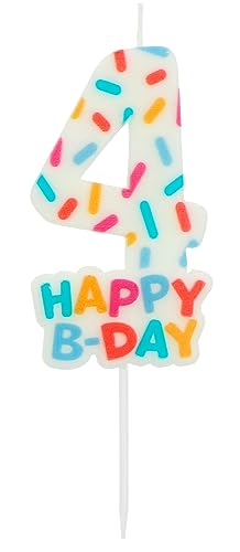 Folat 24114 Kuchen Kerze Cozy Sprinkles Ziffer/Zahl 4-7 cm Geburtstagskerzen für Geburtstag, Geburtstagsdeko, für Kinder Partys, Hochzeiten, Firmenfeiern, Jubiläen, Mehrfarbig, 7 cm von Folat