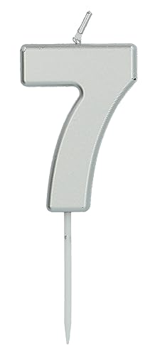 Folat 24137 Kuchen Kerze Ziffer/Zahl 7 Silber-5 cm Geburtstagskerzen für Geburtstag, Geburtstagsdeko, für Kinder Partys, Hochzeiten, Firmenfeiern, Jubiläen Folat 24137 Kuchen Kerze Ziffer/Zahl 7 Silber-5 cm Geburtstagskerzen für Geburtstag, Geburtstagsdeko, für Kinder Partys, Hochzeiten, Firmenfeiern, Jubiläen von Folat