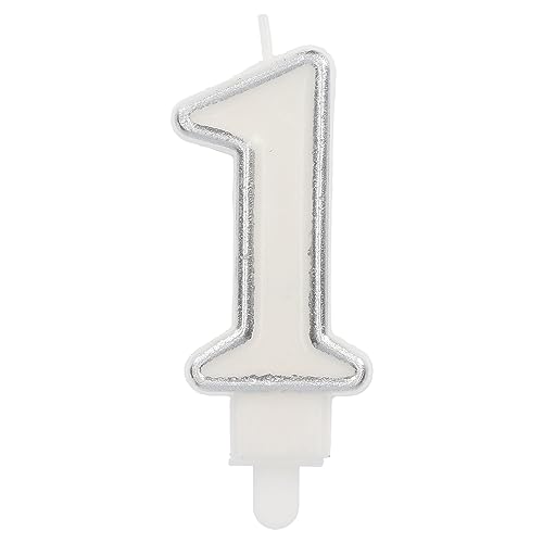 Folat 24161 Kuchen Kerze Simply Chique Silver Ziffer/Zahl 1-9 cm Geburtstagskerzen für Geburtstag, Geburtstagsdeko, für Kinder Partys, Hochzeiten, Firmenfeiern, Jubiläen, Silber, 9 cm von Folat