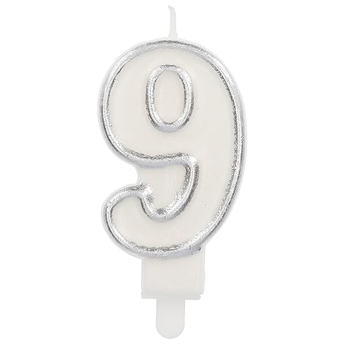 Folat 24169 Kuchen Kerze Simply Chique Silver Ziffer/Zahl 9-9 cm Geburtstagskerzen für Geburtstag, Geburtstagsdeko, für Kinder Partys, Hochzeiten, Firmenfeiern, Jubiläen, Silber, 9 cm Folat 24169 Kuchen Kerze Simply Chique Silver Ziffer/Zahl 9-9 cm Geburtstagskerzen für Geburtstag, Geburtstagsdeko, für Kinder Partys, Hochzeiten, Firmenfeiern, Jubiläen, Silber, 9 cm von Folat