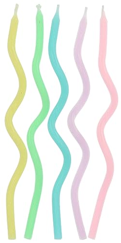 Folat 24202 Kuchen Kerzes Sweet Swirl-15 cm-10 Stück Geburtstagskerzen für Geburtstag, Geburtstagsdeko, für Kinder Partys, Hochzeiten, Firmenfeiern, Jubiläen, Mehrfarbig, 6 cm von Folat