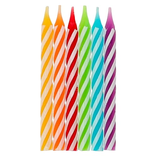 Folat 24205 Kuchen Kerzes Rainbow Twist-6 cm-10 Stück Geburtstagskerzen für Geburtstag, Geburtstagsdeko, für Kinder Partys, Hochzeiten, Firmenfeiern, Jubiläen, Mehrfarbig, 6 cm von Folat