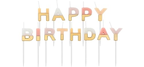 Folat 24208 Kuchen Kerzenset 'Happy Birthday' Pale Pastels-2 cm Geburtstagskerzen für Geburtstag, Geburtstagsdeko, für Kinder Partys, Hochzeiten, Firmenfeiern, Jubiläen, Mehrfarbig von Folat