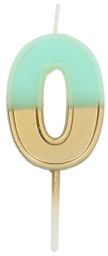 Folat 24220 Kuchen Kerze Retro Ziffer/Zahl 0 Hellblau-5 cm Geburtstagskerzen für Geburtstag, Geburtstagsdeko, für Kinder Partys, Hochzeiten, Firmenfeiern, Jubiläen, Blau von Folat