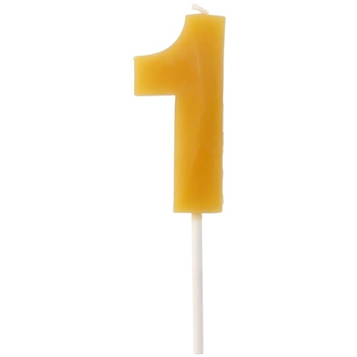 Folat 24301 ECO 1-Bienenwachs-4,5 cm-Geburtstag Zahlen Kerzen Tropfbeständig, Brennt länger, Honigduft, Gelb Folat 24301 ECO 1-Bienenwachs-4,5 cm-Geburtstag Zahlen Kerzen Tropfbeständig, Brennt länger, Honigduft, Gelb von Folat