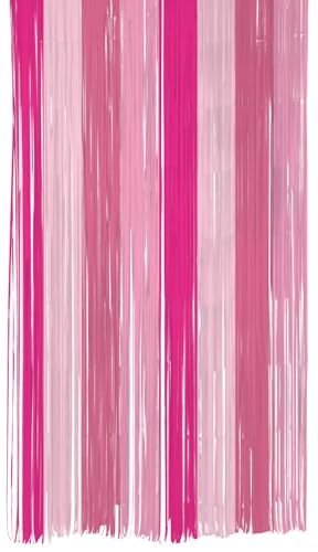 Folat 24317 Rosa Papier Party Dekorationen Party-Vorhang - Perfect Pink - 2 x 1 Meter - Hochzeits Party Dekorationen für Festival, Karneval, Geburtstag deko, Babyparty und Baby Shower Mädchen von Folat