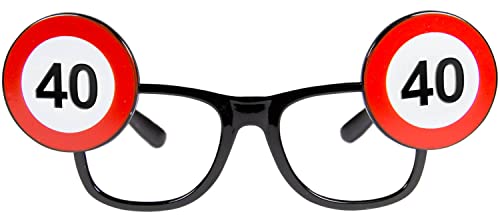 Folat 24940 Geburtstag Spaß-Brille Verkehrsschild, Zahl 40 Folat 24940 Geburtstag Spaß-Brille Verkehrsschild, Zahl 40 von Folat