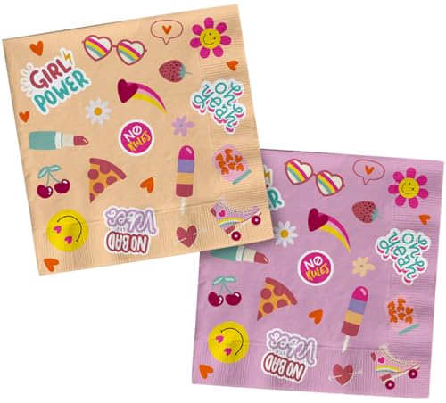 Folat 25032 Retro Hippie Servietten-Boho Girlz-33 x 33 cm-20 Stück-Groovy Partyzubehör Gänseblümchen Blume Regenbogen Party Dekorationen, Pink Folat 25032 Retro Hippie Servietten-Boho Girlz-33 x 33 cm-20 Stück-Groovy Partyzubehör Gänseblümchen Blume Regenbogen Party Dekorationen, Pink von Folat