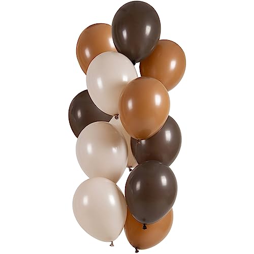 Folat 25117 Luftballons Set Latex - Mocha Chocolate 33cm - 12 Stück - Für Geburtstag und Party Deko von Folat