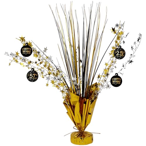 Folat 26857 Party Deko Schwarz Gold Silber - Dekoration Springbrunnen - Shining Glam - Für Geburtstag, Jubiläum, inklusive Zahlenstickern mit Zahlen 0 bis 14 Folat 26857 Party Deko Schwarz Gold Silber - Dekoration Springbrunnen - Shining Glam - Für Geburtstag, Jubiläum, inklusive Zahlenstickern mit Zahlen 0 bis 14 von Folat