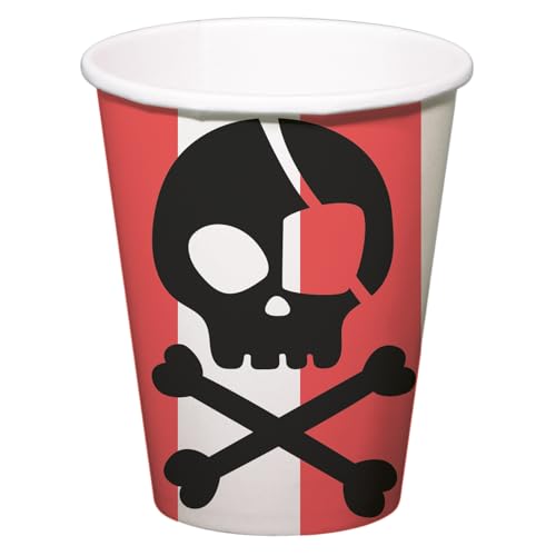 Folat 27467 Piraten Deko Kinder Geburtstag - Becher - Pirate Party - 250 ml - 8 Stück - Piraten Partygeschirr für Piratenparty Mädchen Junge Folat 27467 Piraten Deko Kinder Geburtstag - Becher - Pirate Party - 250 ml - 8 Stück - Piraten Partygeschirr für Piratenparty Mädchen Junge von Folat