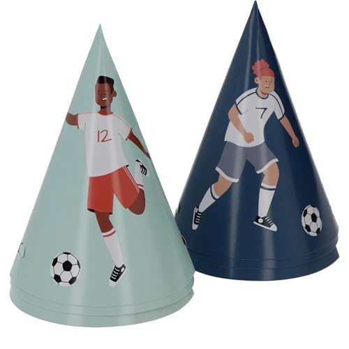 Folat 27579 Fußball Blau Grün Partyhüte - Fantastic Football - 6 Stück - Fussball Geburtstagsdeko für Kinder Junge und Mädchen Party Dekoration Folat 27579 Fußball Blau Grün Partyhüte - Fantastic Football - 6 Stück - Fussball Geburtstagsdeko für Kinder Junge und Mädchen Party Dekoration von Folat