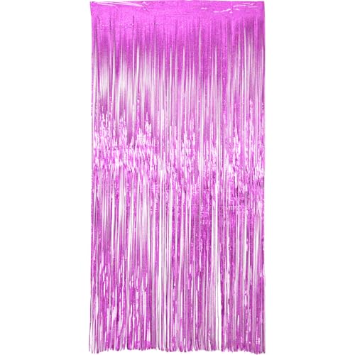 Folat 27586 Party Vorhang - Sparkling Pink - 1 x 2 m - Folien Luftschlangen für Hochzeit, Party, Dekoration, Fotoautomat und Festivals Bühnendekor von Folat