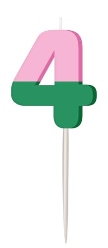 Folat 27793 Geburtstag und Party Dekoration Buntes - Kerze - Stripetastic - Zahl 4 - Partyzubehör für Kinder und Erwachsene Folat 27793 Geburtstag und Party Dekoration Buntes - Kerze - Stripetastic - Zahl 4 - Partyzubehör für Kinder und Erwachsene von Folat
