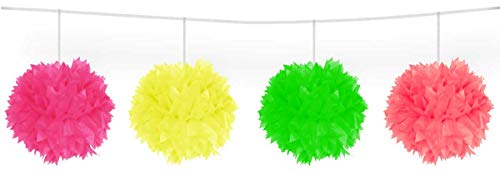 Folat 4er Pompom Girlande Papier Ball Blume Geburtstags Hochzeits Dekoration von Folat