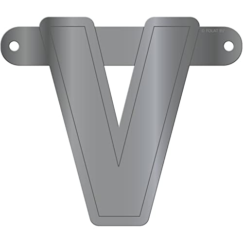 Folat 50214 Banner Letter V::Metallic Silver von Folat B.V.