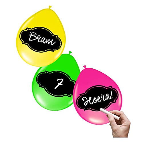 Folat 6 beschriftbare Ballons – Neonfarben von Folat