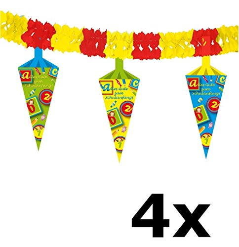 Folat 61316 - Banner / Girlande Schulanfang - Schultüte - ca. 4 m Lang - ca. 25 cm Hoch - 4 Stk. Folat 61316 - Banner / Girlande Schulanfang - Schultüte - ca. 4 m Lang - ca. 25 cm Hoch - 4 Stk. von Folat