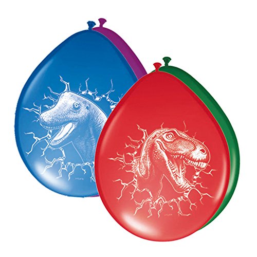 Folat Luftballons 61855 Dinosaurier Ballons-6 Stück, Mehrfarbig, 30 cm von Folat