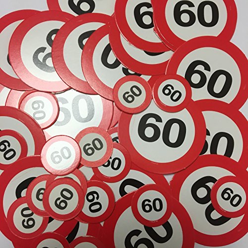 Folat 62460 Konfetti XL Verkehrsschild, Zahl 60 Folat 62460 Konfetti XL Verkehrsschild, Zahl 60 von Folat