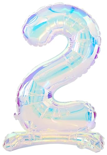 Folat 62947 Zahl Luftballon 2 Irisierende holographische Stehender Folienballon 72 cm - kein Helium erforderlich - Party Dekorationen für Geburtstag Babyparty Hochzeit Jubiläum Deko Folat 62947 Zahl Luftballon 2 Irisierende holographische Stehender Folienballon 72 cm - kein Helium erforderlich - Party Dekorationen für Geburtstag Babyparty Hochzeit Jubiläum Deko von Folat