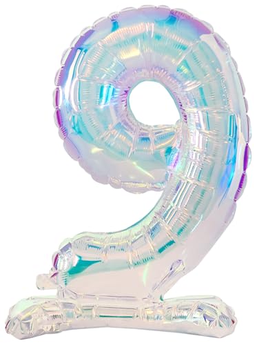 Folat 62954 Zahl Luftballon 9 Irisierende holographische Stehender Folienballon 72 cm - kein Helium erforderlich - Party Dekorationen für Geburtstag Babyparty Hochzeit Jubiläum Deko Folat 62954 Zahl Luftballon 9 Irisierende holographische Stehender Folienballon 72 cm - kein Helium erforderlich - Party Dekorationen für Geburtstag Babyparty Hochzeit Jubiläum Deko von Folat
