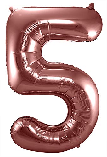 Folat 63125 - Folienballon Zahl 5 - Bronze ca. 86 cm von Folat