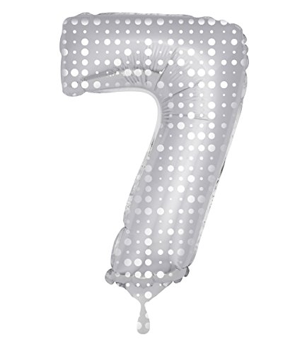Folat 631679 - Folienballon Zahl 7 - weiß / silber - ca. 86 cm Folat 631679 - Folienballon Zahl 7 - weiß / silber - ca. 86 cm von Folat