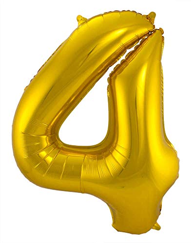 Folat 631846 - Folienballon Zahl 4 - gold - ca. 86 cm Folat 631846 - Folienballon Zahl 4 - gold - ca. 86 cm von Folat