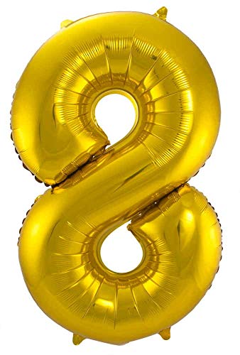 Folat 631884 - Folienballon Zahl 8 - gold - ca. 86 cm Folat 631884 - Folienballon Zahl 8 - gold - ca. 86 cm von Folat