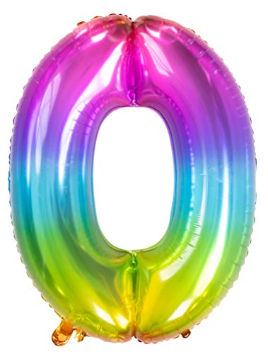 Folat 63240 Folienballon Yummy Gummy Rainbow Ziffer/Zahl 0-86 cm, Mehrfarbig von Folat