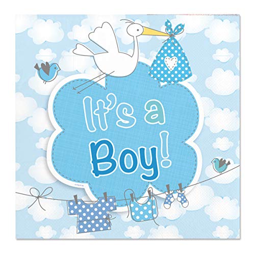 Folat 63631 - Servietten It`s a Boy - Geburt Junge - blau - ca. 25 x 25 cm - 2-lagig - 20 STK. von Folat