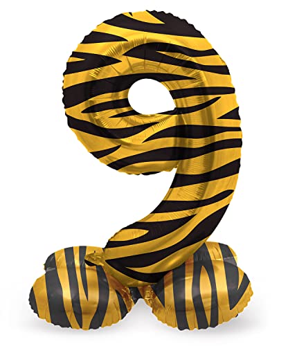 Folat 64759 Luftballon Geburtstag Stehender Ziffer 9 Tiger Chic Löwe Braun Schwarz 41 cm-Decoration Geburtstagdeko, Ballon Zahl, Kein Helium erforderlich, Colourful Folat 64759 Luftballon Geburtstag Stehender Ziffer 9 Tiger Chic Löwe Braun Schwarz 41 cm-Decoration Geburtstagdeko, Ballon Zahl, Kein Helium erforderlich, Colourful von Folat