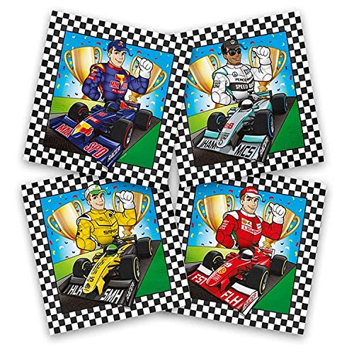 Folat 65092 Formel 1 Servietten 33x33 cm - 20 Stück, bunt, Costumes von Folat