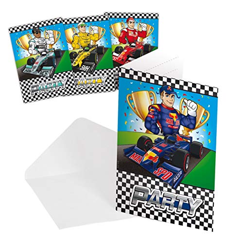 Folat 65098 Formel 1 Einladungskarten - 8 Stück, Procos-87802, bunt, Costumes Folat 65098 Formel 1 Einladungskarten - 8 Stück, Procos-87802, bunt, Costumes von Folat