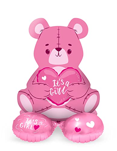 Folat 65861 Bär Madchen Rosa 61 cm-Stehender, süßes Ballon-Set, Baby Girl Luftballon, Folienluftballon für Babyparty, Geburt, Kindergeburtstag, Geschenk-Deko, Pink Folat 65861 Bär Madchen Rosa 61 cm-Stehender, süßes Ballon-Set, Baby Girl Luftballon, Folienluftballon für Babyparty, Geburt, Kindergeburtstag, Geschenk-Deko, Pink von Folat