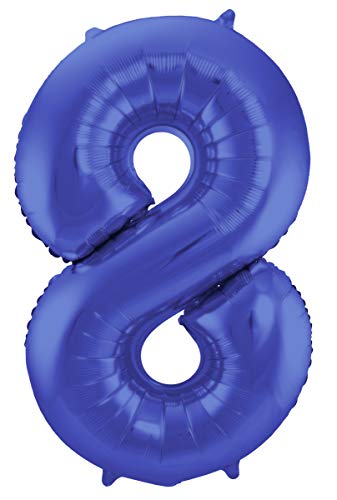 Folat 65928 Folienballon Ziffer Zahl 8 Metallic 86 cm-Helium Ballon Decoration Geburtstag, Hochzeit, Jubiläum, Blau Matt, Large Folat 65928 Folienballon Ziffer Zahl 8 Metallic 86 cm-Helium Ballon Decoration Geburtstag, Hochzeit, Jubiläum, Blau Matt, Large von Folat