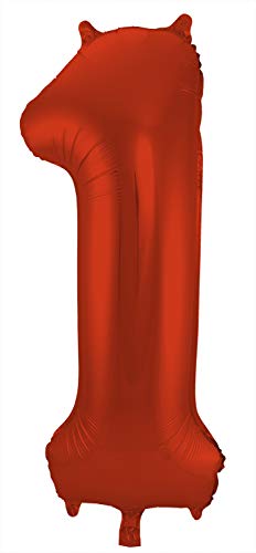Folat 65981 - Folienballon Zahl 1 - Rot ca. 86 cm von Folat