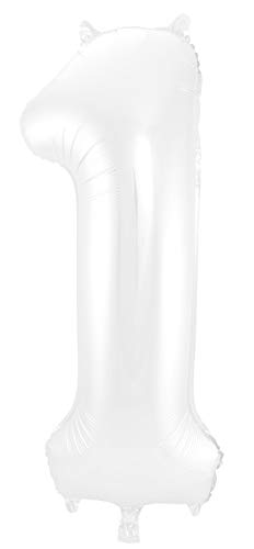 Folat 65991 - Folienballon Zahl 1 - weiß ca. 86 cm von Folat