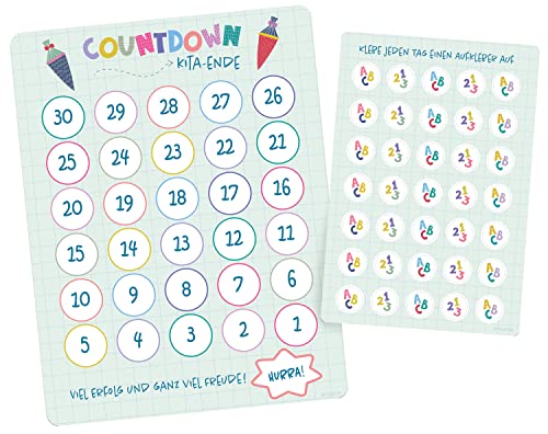 Folat 66082 Countdown-Kalender Schulanfang-23,5 x 18 cm, Mehrfarbig von Folat