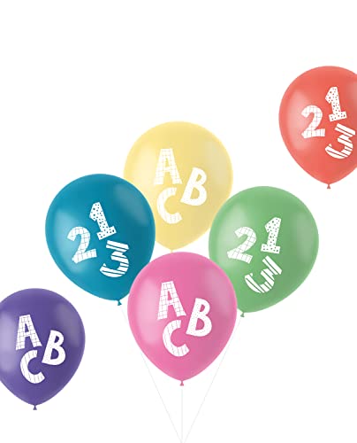 Folat 66090 Luftballons Schulanfang 33cm - 6 Stück von Folat
